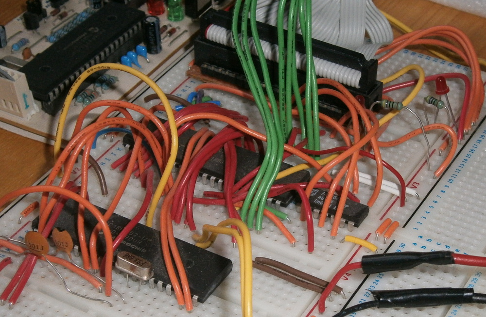 Photo of the breadboard wiring