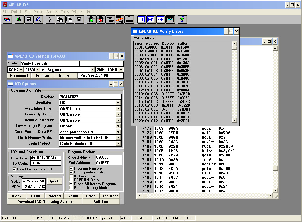 Screenshot of MPLAB 5 UI